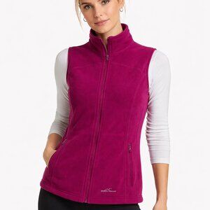 Eddie Bauer Womens Fleece Vest Full Zip Berry Purple Size S New Polartec Gear